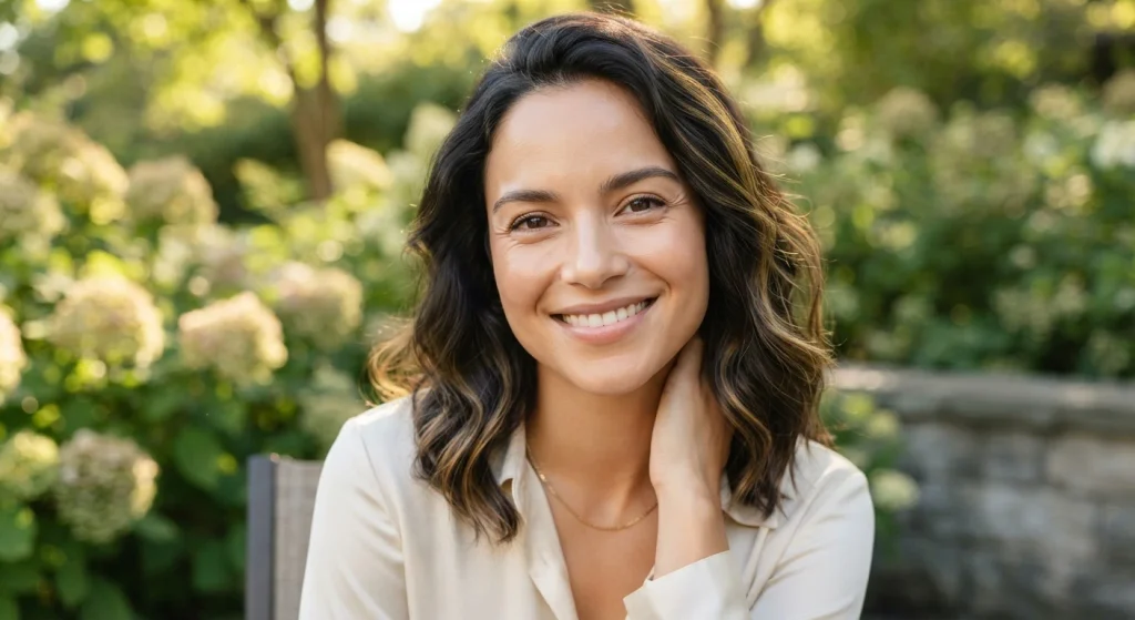 Person with healthy, clear skin looking confident
